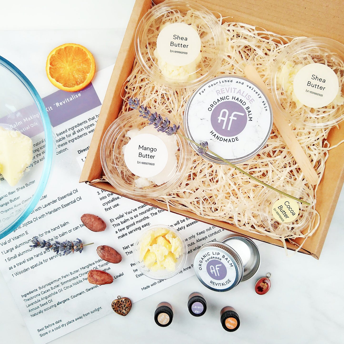 Organic Hand & Lip Balm Making Kit Revitalise