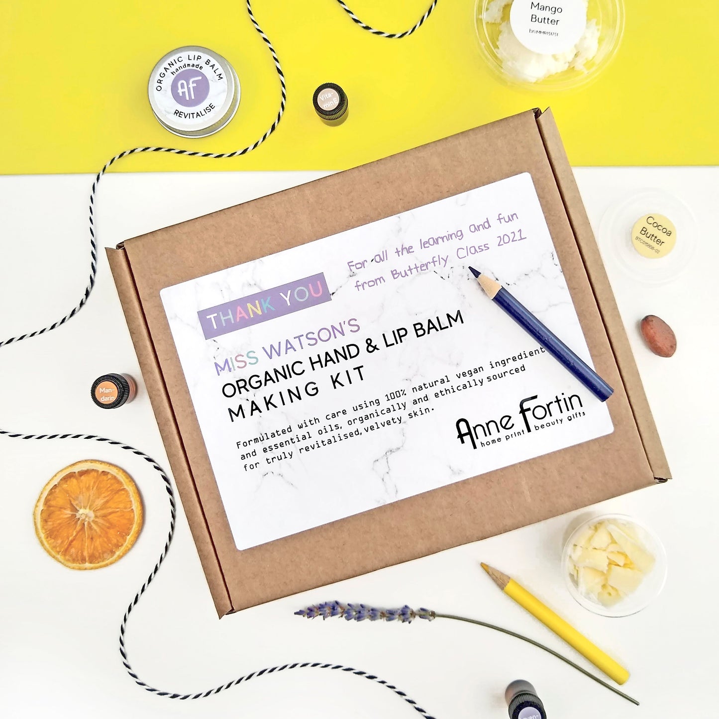 Personalised 'Thank you Teacher' Hand and Lip Balm Making kit