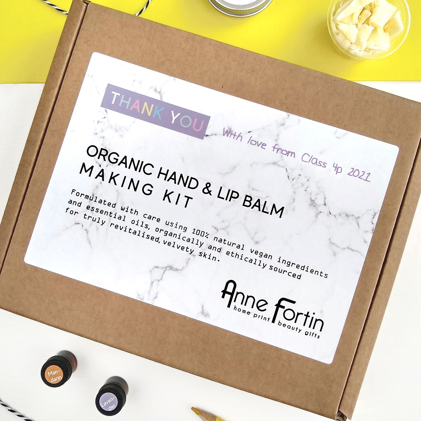 Personalised 'Thank you Teacher' Hand and Lip Balm Making kit
