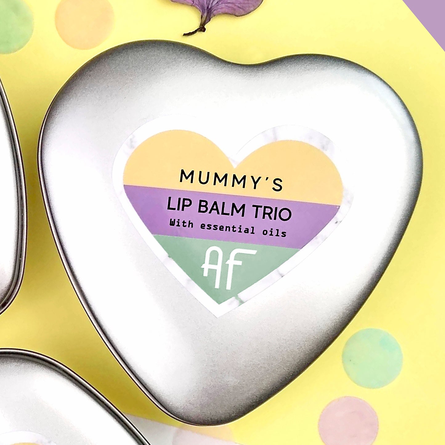 Personalised Organic Lip Balm Heart Trio Set