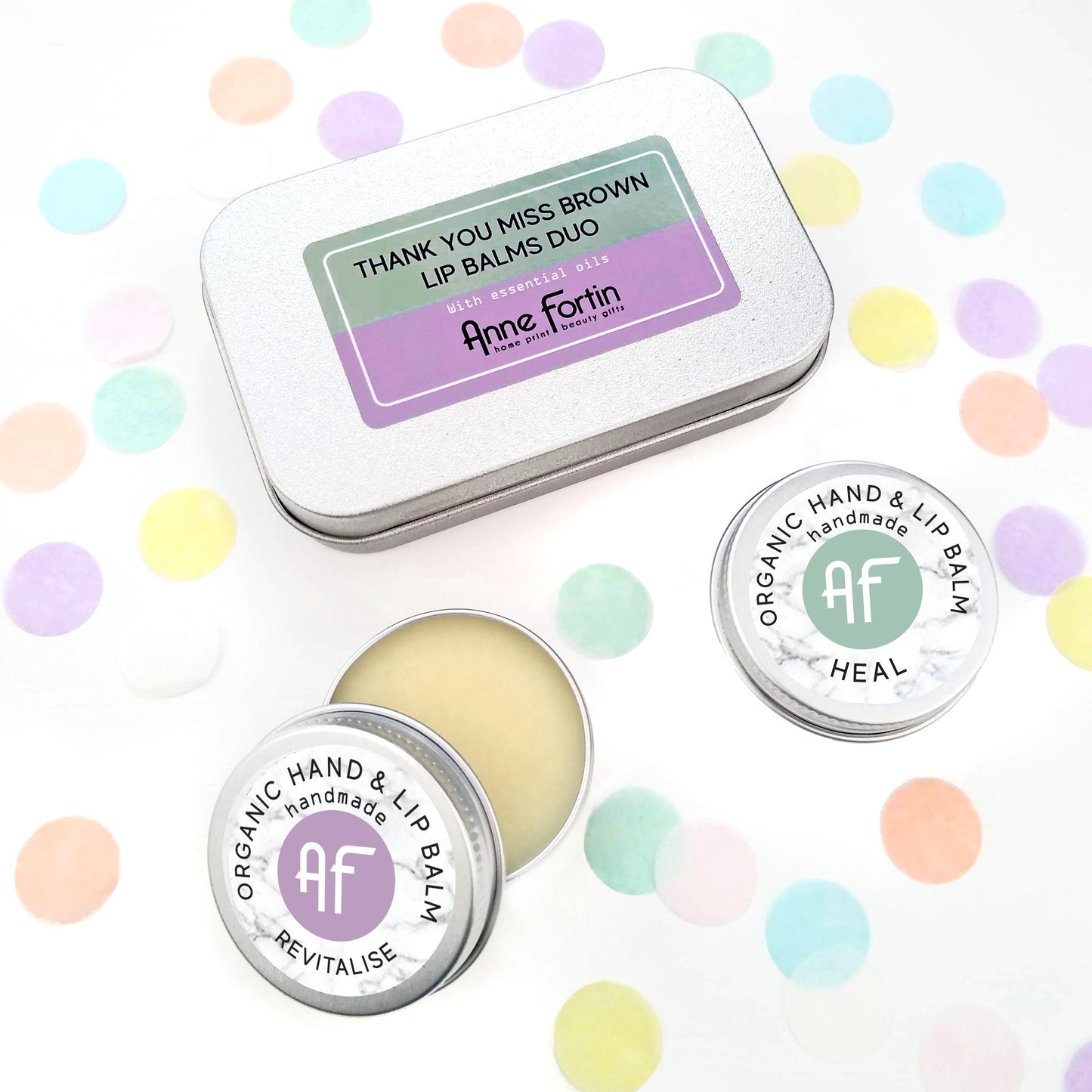 Personalised Organic Lip Balm Duo Gift Set
